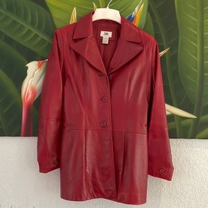 Hot Red Leather Blazer